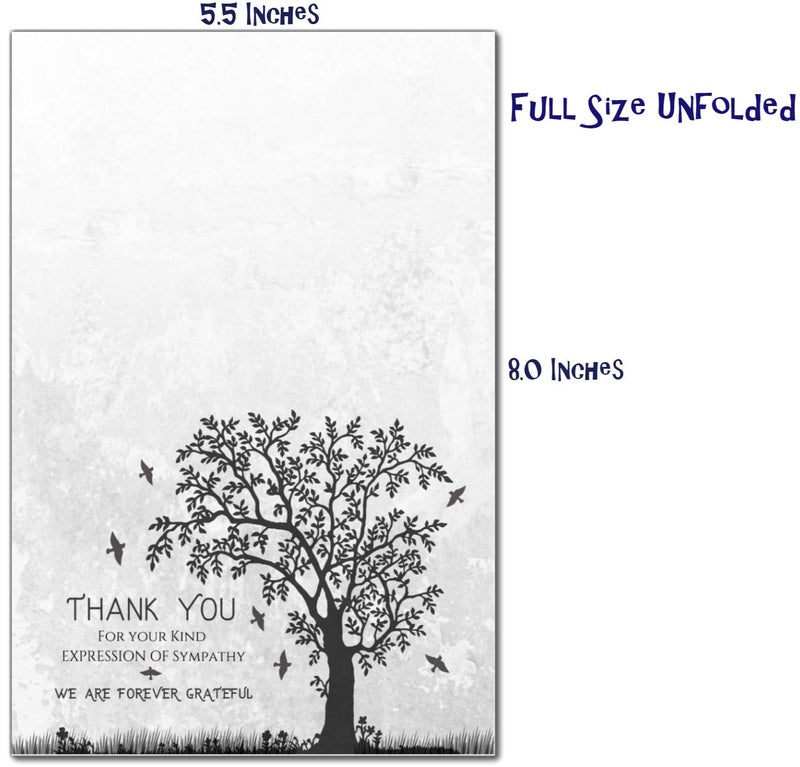 Elcer Funeral thank you cards with envelopes Celebration of life Floral Tree acknowledgment memorial Sympathy Christian Thank you notes (40 Pack) - Image 4